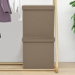 Sonata H Сгъваеми табуретки за съхранение, 2 бр, капучино, PVC - Taburete