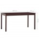 Sonata H Трапезна маса, тъмнокафява, 140x70x73 см, борова дървесина