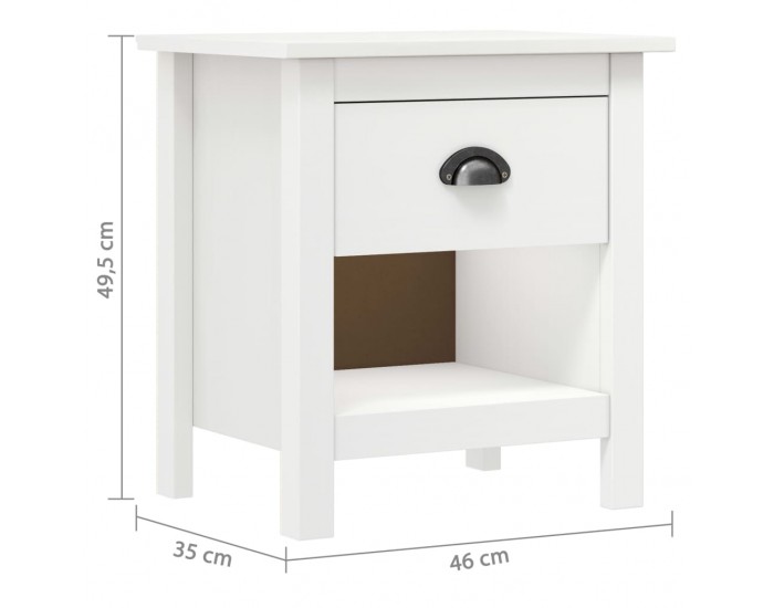Sonata H Нощни шкафчета 2 бр Hill 46x35x49,5 см борово дърво масив