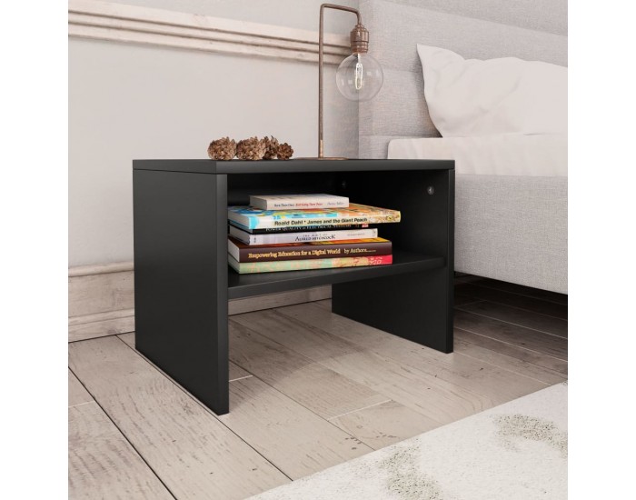 Sonata Noptiere, 2 buc., negru, 40x30x30 cm, lemn prelucrat