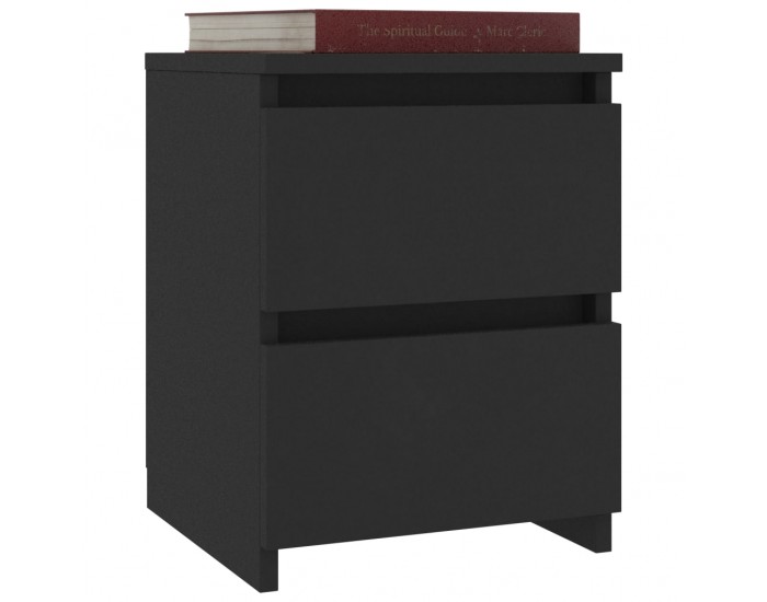 Sonata Noptiere, 2 buc., negru, 30x30x40 cm, lemn prelucrat