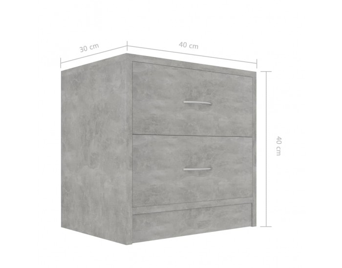 Sonata H Нощни шкафчета 2 бр бетоново сиво 40x30x40 см инженерно дърво