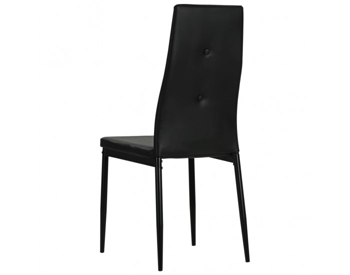 Sonata H Трапезни столове, 6 бр, черни, изкуствена кожа