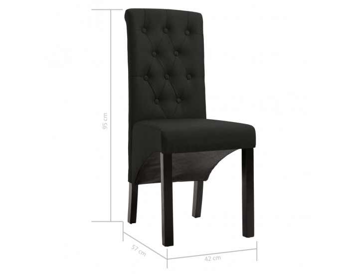 Sonata H Трапезни столове, 4 бр, черни, текстил