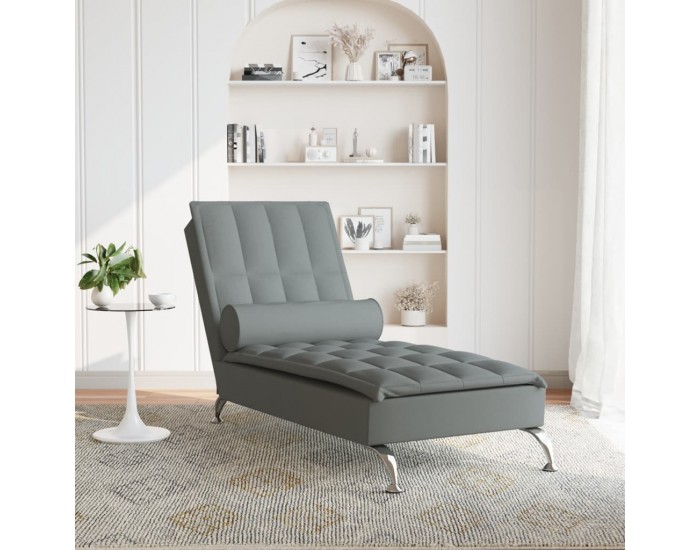 Sonata H Масажна кушетка с болстер, светлосива, текстил