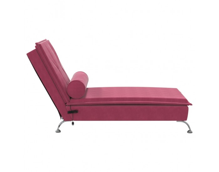 Sonata H Масажна кушетка с болстер, виненочервена, кадифе