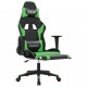 Sonata H Масажен гейминг стол с подложка черно и зелено изкуствена кожа
