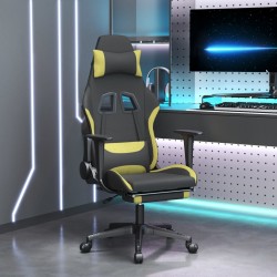 Sonata H Гейминг стол с опора за крака, черно и светлозелено, плат - Scaune speciale