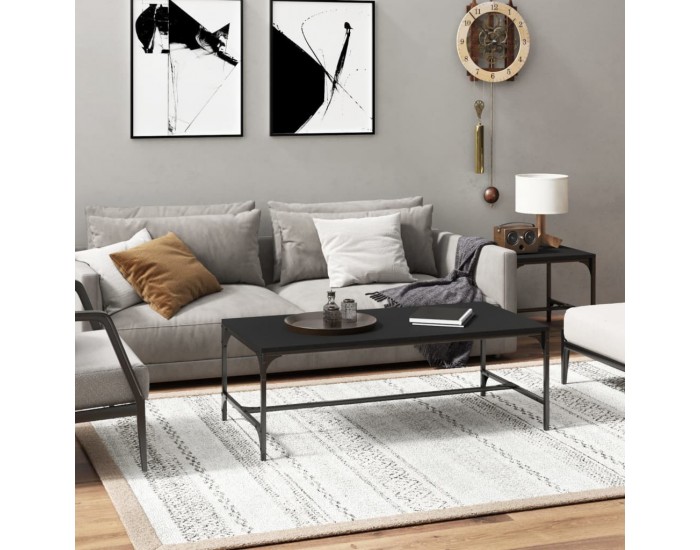 Sonata H Кафе маса, черно, 100x50x35 см, инженерно дърво