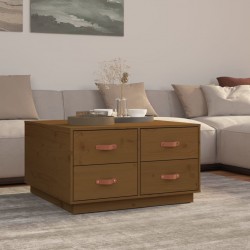 Sonata H Кафе маса, меденокафява, 80x80x45 см, борово дърво масив - Măsuțe de living