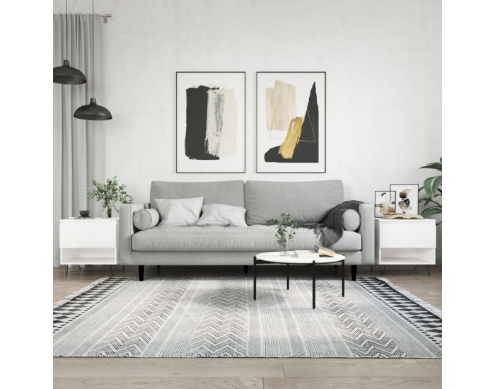 Sonata H Маси за кафе, 2 бр, бял гланц, 50x46x50 см, инженерно дърво