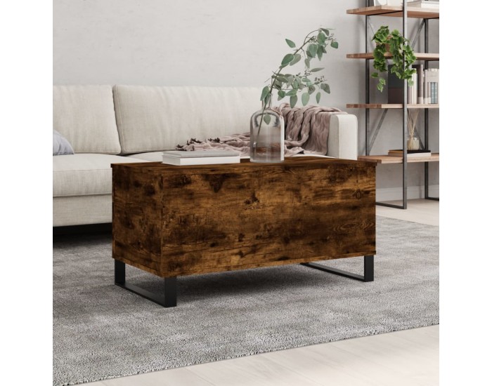 Sonata H Кафе маса, опушен дъб, 90x44,5x45 см, инженерно дърво
