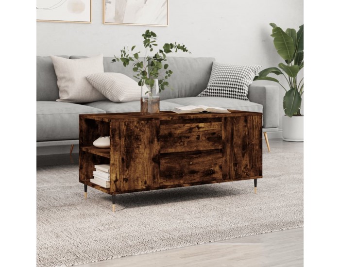 Sonata H Кафе маса, опушен дъб, 102x44,5x50 см, инженерно дърво