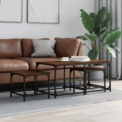 Sonata H Стифиращи кафе маси, 3 бр, кафяв дъб, инженерно дърво - Măsuțe de living