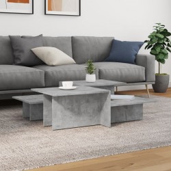 Sonata H Маси за кафе, 2 бр, бетонно сиво, инженерно дърво - Măsuțe de living