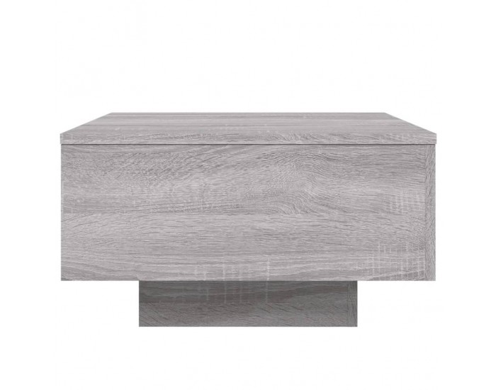Sonata H Маса за кафе с LED осветление, сив сонома, 55x55x31 см
