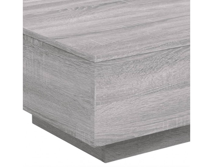 Sonata H Маса за кафе с LED осветление, сив сонома, 55x55x31 см