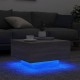 Sonata H Маса за кафе с LED осветление, сив сонома, 55x55x31 см