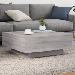 Sonata H Маса за кафе с LED осветление, сив сонома, 80x80x31 см - Măsuțe de living