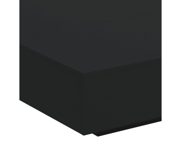 Sonata H Маса за кафе с LED осветление, черна, 100x100x31 см