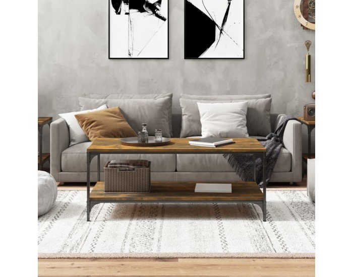 Sonata H Кафе маса, опушен дъб, 100x50x40 см, инженерно дърво