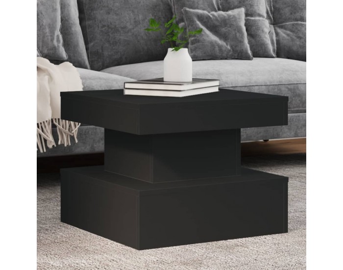 Sonata H Маса за кафе с LED осветление, черна, 50x50x40 см