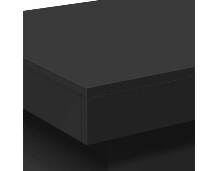 Sonata H Маса за кафе с LED осветление, черна, 50x50x40 см