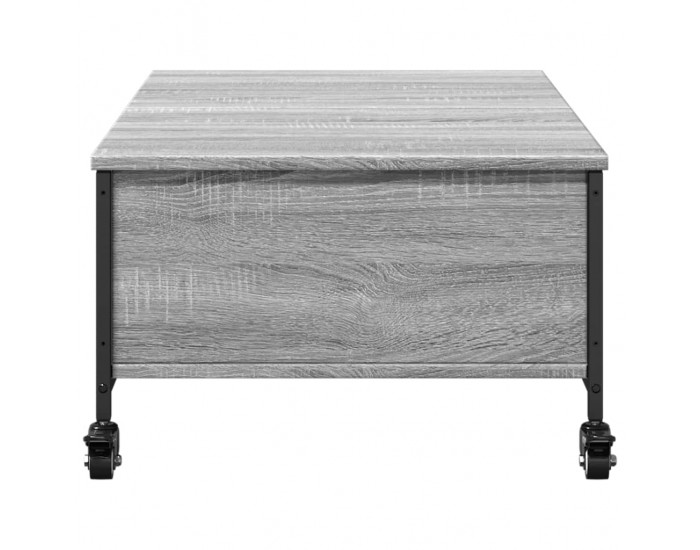 Sonata H Маса за кафе с колелца сив сонома 91x55x34 см инженерно дърво