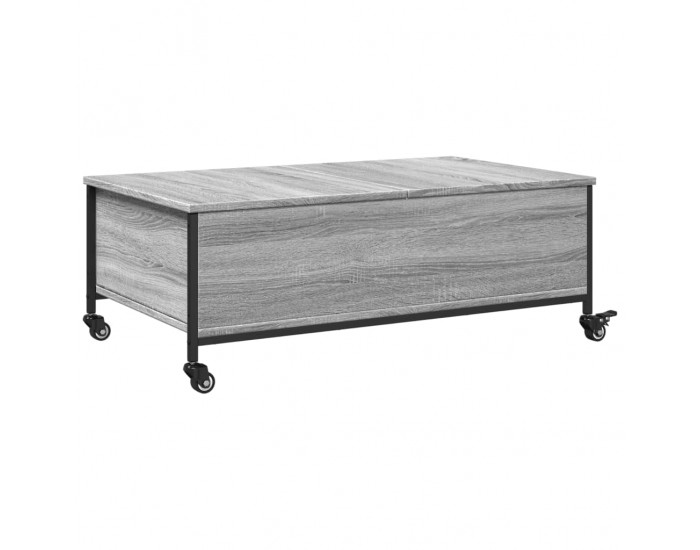Sonata H Маса за кафе с колелца сив сонома 91x55x34 см инженерно дърво