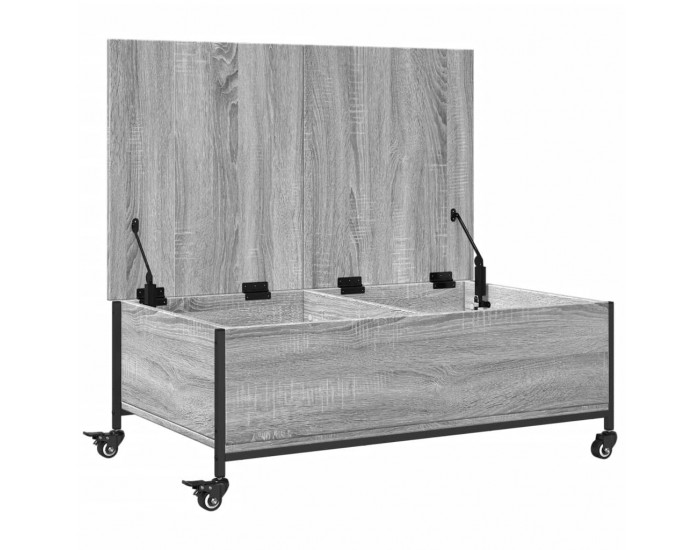 Sonata H Маса за кафе с колелца сив сонома 91x55x34 см инженерно дърво