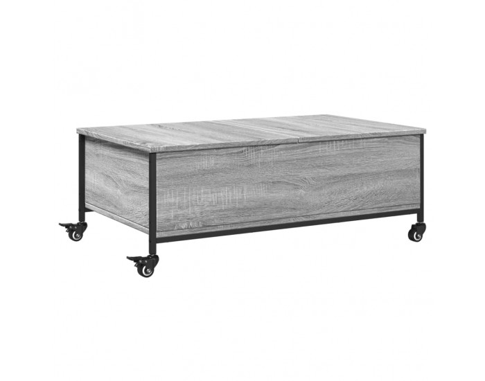 Sonata H Маса за кафе с колелца сив сонома 91x55x34 см инженерно дърво