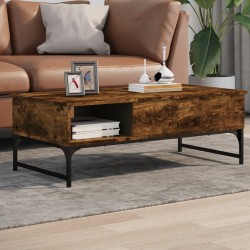 Sonata H Кафе маса, опушен дъб, 100x50x35 см, инженерно дърво и метал - Măsuțe de living