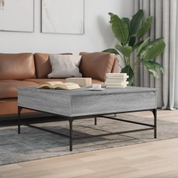 Sonata H Кафе маса, сив сонома, 95x95x45 см, инженерно дърво и метал - Măsuțe de living