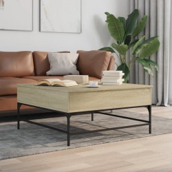 Sonata H Кафе маса, сонома дъб, 95x95x45 см, инженерно дърво и метал - Măsuțe de living
