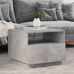 Sonata H Маса за кафе с LED осветление, бетонно сив, 50x49x40 см - Măsuțe de living