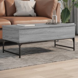 Sonata H Кафе маса, сив сонома, 100x50x40 см, инженерно дърво и метал - Măsuțe de living