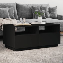 Sonata H Маса за кафе с LED осветление, черна, 90x49x40 см - Măsuțe de living