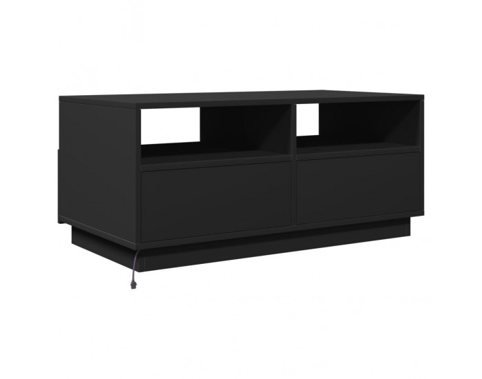 Sonata H Маса за кафе с LED осветление, черна, 90x49x40 см