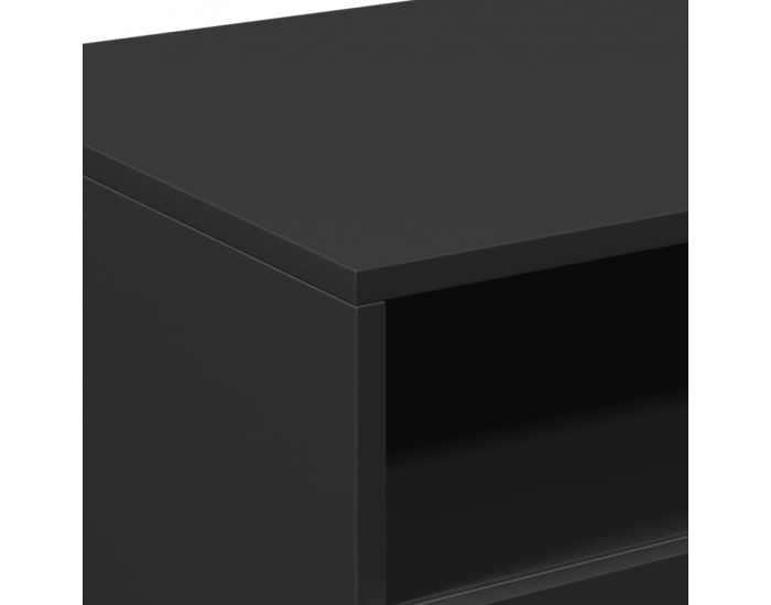 Sonata H Маса за кафе с LED осветление, черна, 90x49x40 см