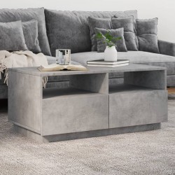 Sonata H Маса за кафе с LED осветление, бетонно сив, 90x49x40 см - Măsuțe de living