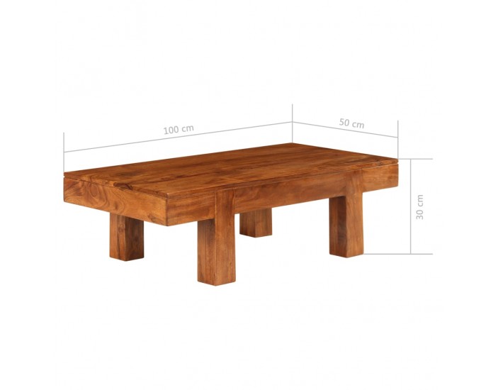 Sonata H Маса за кафе масивно акациево дърво с меден финиш 100x50x30 см