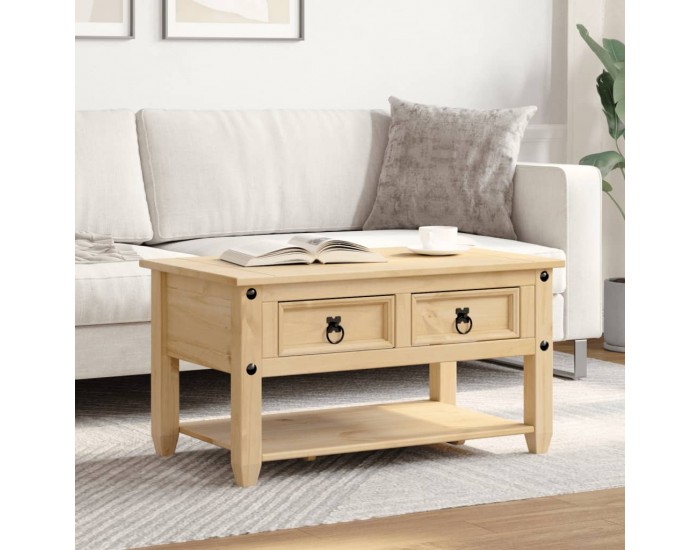Sonata H Маса за кафе с чекмеджета Corona 85x50x45 см бор масив