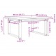 Sonata H Кафе маса О-образна рамка 80x80x45 см бор масив и чугун
