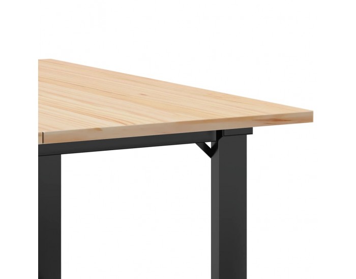 Sonata H Кафе маса О-образна рамка 80x80x45 см бор масив и чугун