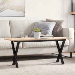 Sonata H Кафе маса X-образна рамка 110x40x45 см бор масив и чугун - Mese de dining
