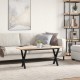 Sonata H Кафе маса X-образна рамка 110x40x45 см бор масив и чугун