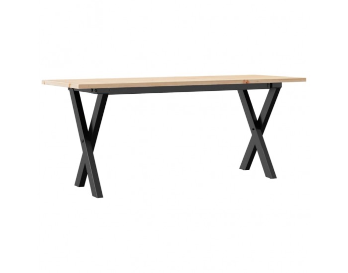 Sonata H Кафе маса X-образна рамка 110x40x45 см бор масив и чугун