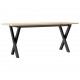 Sonata H Кафе маса X-образна рамка 110x40x45 см бор масив и чугун