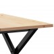 Sonata H Кафе маса X-образна рамка 60x60x40 см бор масив и чугун