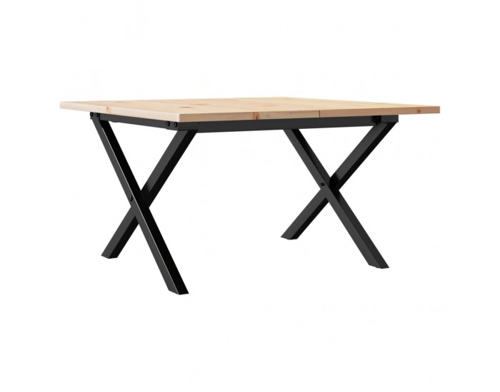 Sonata H Кафе маса X-образна рамка 60x60x40 см бор масив и чугун
